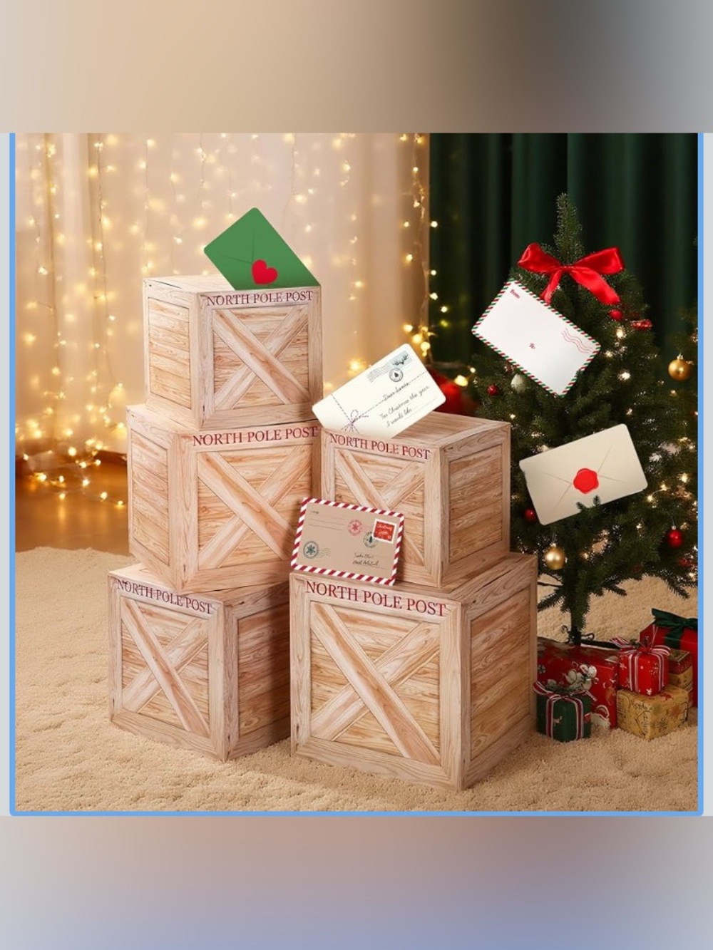 Christmas North Pole Delivery Mailbox  Decor 10 piece, Letters to Santa Claus